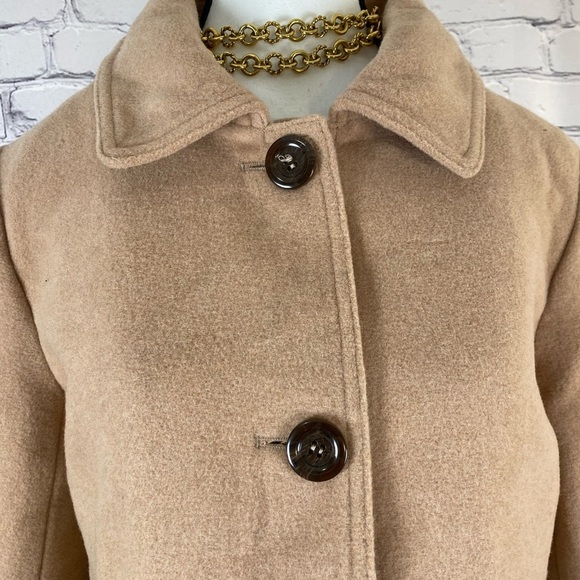 Kimi + Kai Wool Walking Coat Pea Coat Camel Tan size Medium Overcoat Winter Coat - Picture 3 of 13